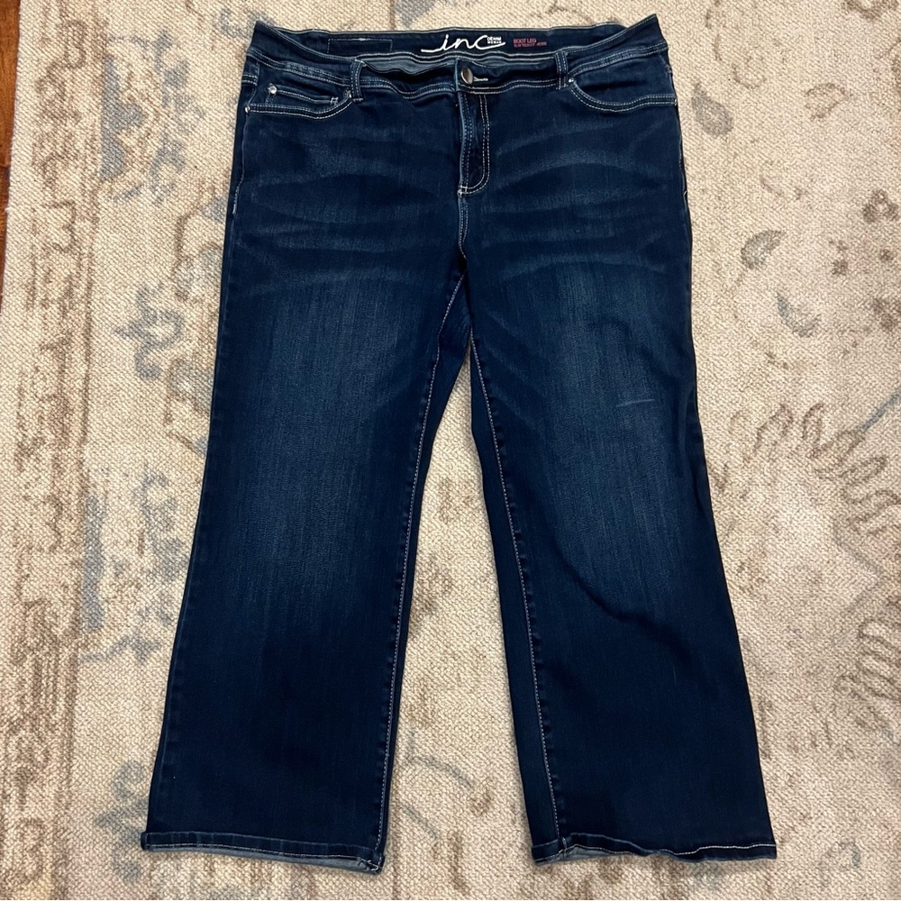 INC denim, size 18 WP, used with some wear on inner thighs (see last picture).